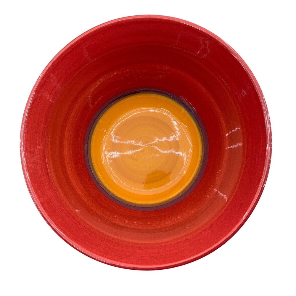 Gail Pittman Hand Painted Ceramic Bowls Set of 3 Red Yellow Green Made in USA 01 - Picture 2 of 11